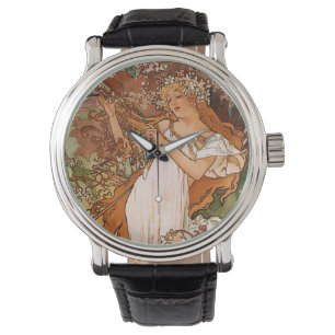 Reloj De Pulsera Niña flor por Alphonse Mucha