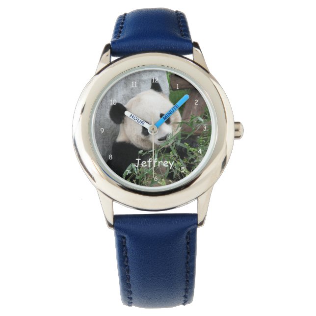 Reloj De Pulsera Niña Gigante Panda Blue Strap Name Writs (Anverso)