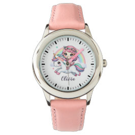 Reloj De Pulsera Niña linda con unicornio