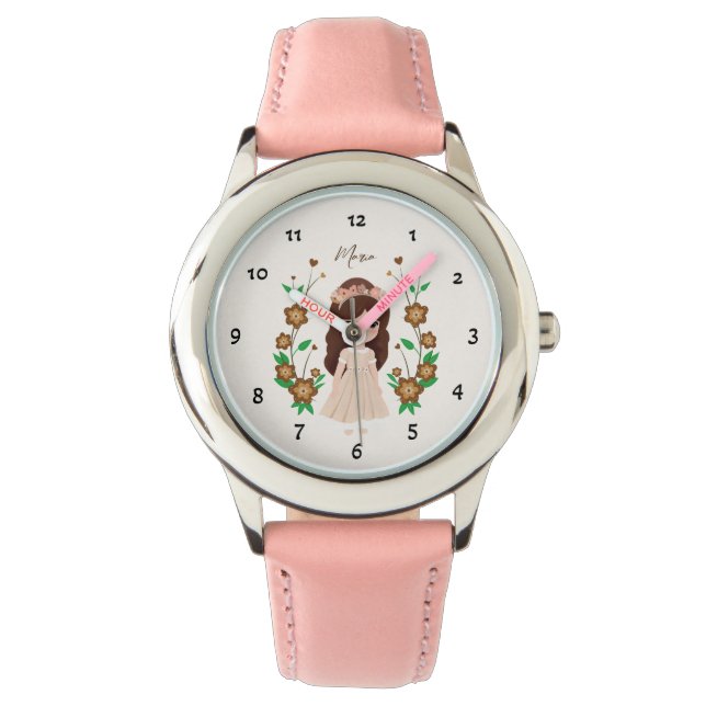 Reloj De Pulsera Niña pequeña con flores (Anverso)
