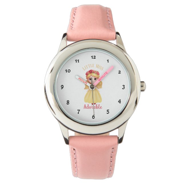 Reloj De Pulsera Niña pequeña con vestido amarillo (Anverso)