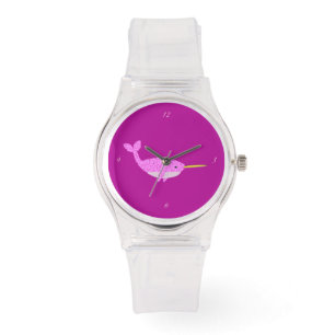 Reloj De Pulsera Niña Rosa bonito Narwhal