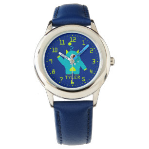 Reloj De Pulsera Niñas divertidas alien azul aqua agregar tu nombre