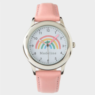 Reloj De Pulsera Niñas Dulces Fantasía Rosa Pastel Arcoíris Niños