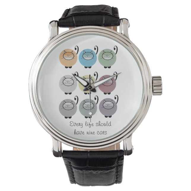 Reloj De Pulsera Nine Lives Cat Cita Watch (Anverso)