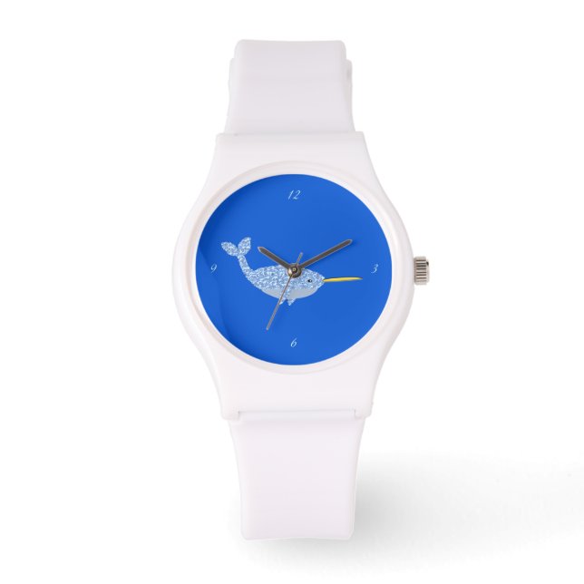 Reloj De Pulsera Niño Azul lindo Narwhal (Anverso)