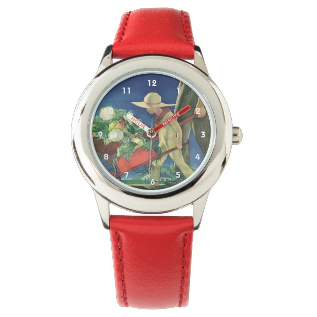 Reloj De Pulsera Niño de época, jardín orgánico; Jardín de la Victo (Anverso)