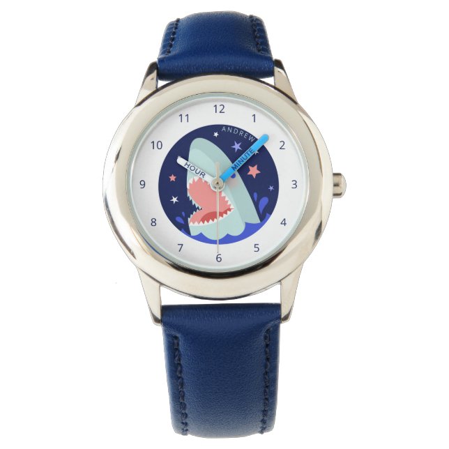 Reloj De Pulsera Niño gracioso marina de tiburón niños náuticos azu (Anverso)