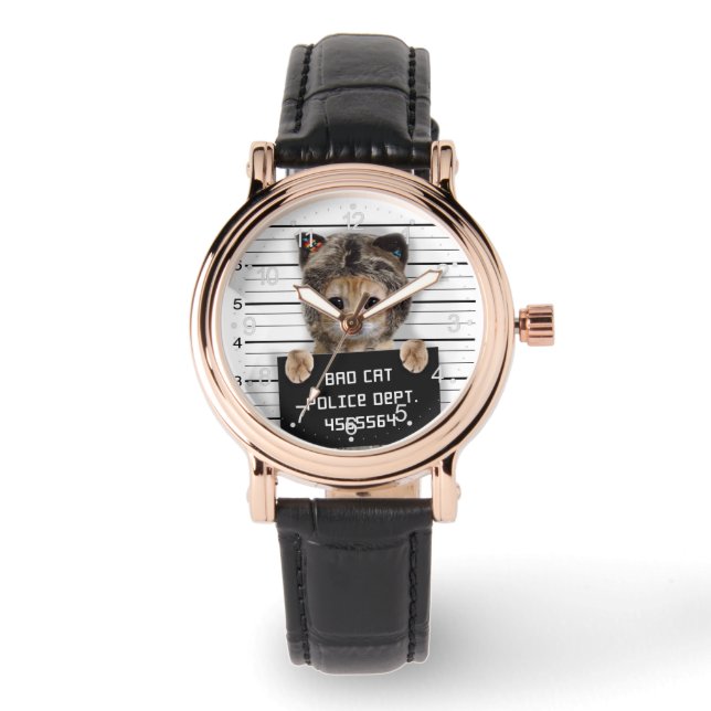 Reloj De Pulsera Niño malo del gato lindo (Anverso)