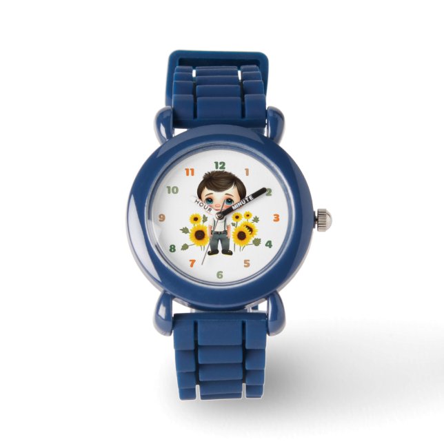 Reloj De Pulsera Niño pequeño con girasoles (Anverso)