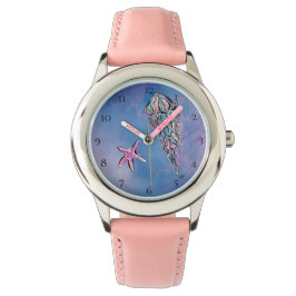 Reloj De Pulsera *~* Niños Acuarela Mar Jelly Fish Star Pescado