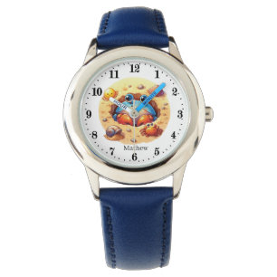 Reloj De Pulsera Niños amantes del cangrejo cutáneos añaden nombre