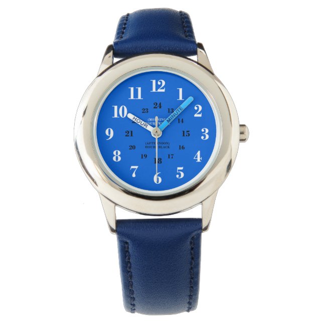 Reloj De Pulsera Niños aprenden a contar Vigilancia Azul de la Mari (Anverso)