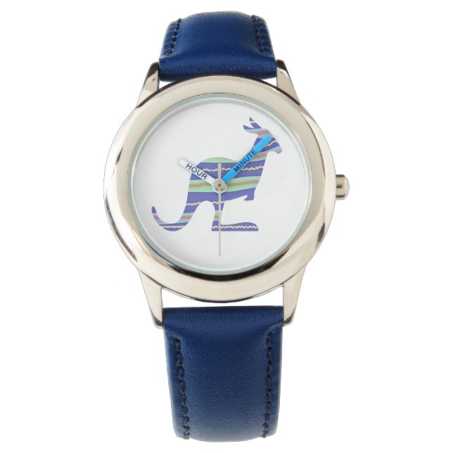 Reloj De Pulsera Niños Banda Azul Banda Kangaroo Pulsera (Anverso)