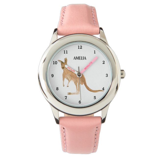 Reloj De Pulsera Niños canguros y Chicas curiosos felices (Anverso)