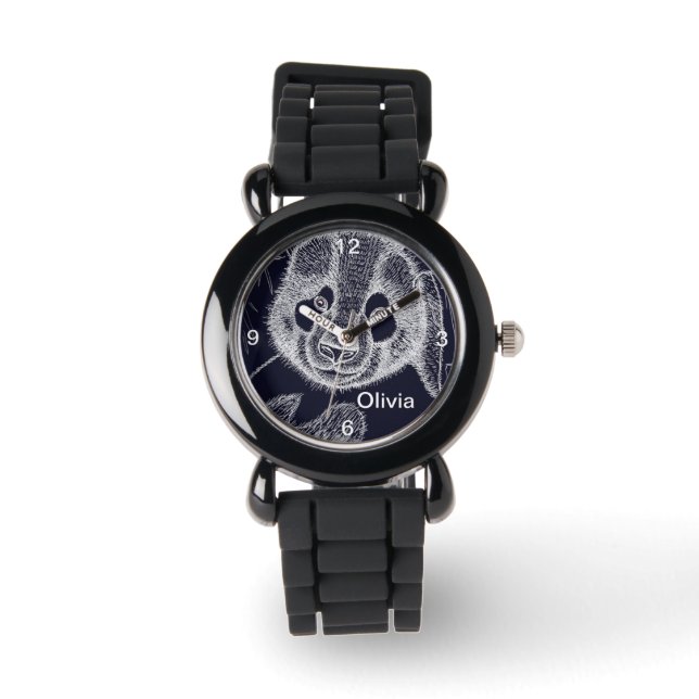 Reloj De Pulsera Niños Cute Black and White Panda Watch (Anverso)