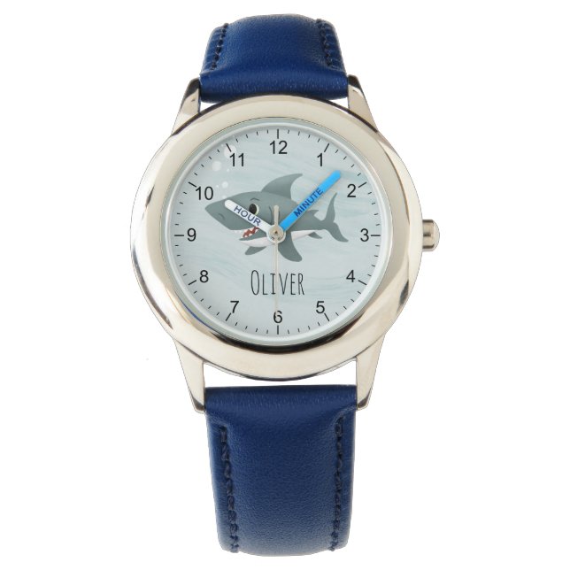 Reloj De Pulsera Niños Cute Blue Ocean Shark Kids (Anverso)