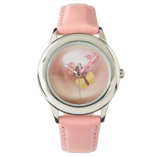 Reloj De Pulsera Niños Cute, Mariposa y flores e Watch