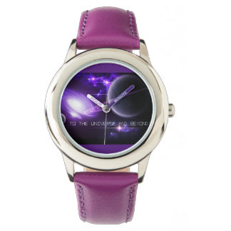 Reloj De Pulsera Niños de acero inoxidable morado Watch-Universo y