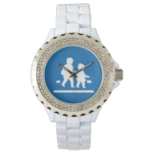 Reloj De Pulsera Niños de escuela cruzando >> Rótulo de tráfico jap