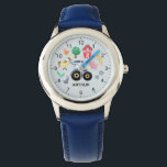 Reloj De Pulsera Niños de la granja de animales y de los niños de l<br><div class="desc">Este lindo y moderno reloj infantil cuenta con personalizados de animales de granja, con un tractor azul, caballo, cerdo, conejo, pollos, granero rojo y flores, y puede ser personalizado con el nombre de tu hijo. Con números claros y fácilmente legibles, este 'primer' reloj es genial para niños o niños recién...</div>