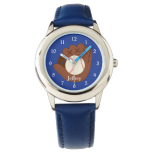 Reloj De Pulsera Niños de Mitt de Béisbol Azul