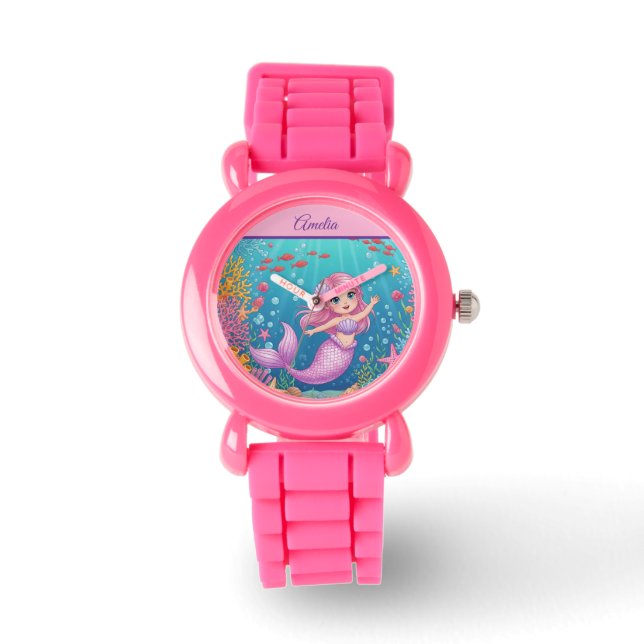 Reloj De Pulsera Niños de sirenas submarinas mágicas vigilan (Anverso)