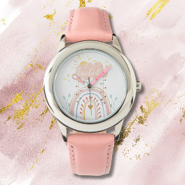 Reloj De Pulsera Niños del arcoiris rosado