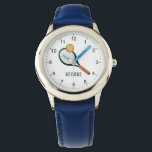 Reloj De Pulsera Niños Deportes Modernos Tenis Niños<br><div class="desc">Este reloj de pulsera infantil,  monótono y moderno,  cuenta con una raqueta de tenis y una pelota de fondo sencillo. El reloj puede ser personalizado con el nombre de tu hijo,  y números claros,  el regalo perfecto para cualquier amante del deporte.</div>