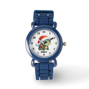 Reloj De Pulsera Niños festivos Navidades tortuga agregar nombre