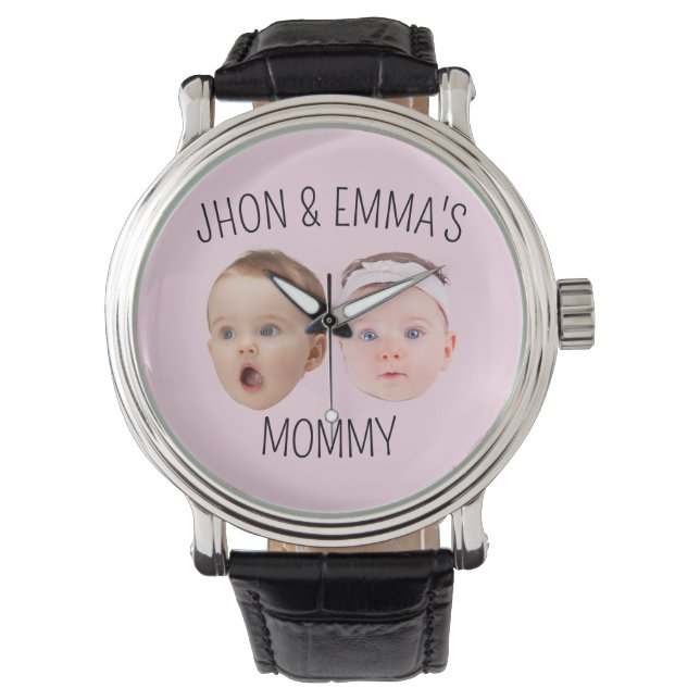 Reloj De Pulsera Niños fotográficos personalizados, regalo del Día  (Anverso)