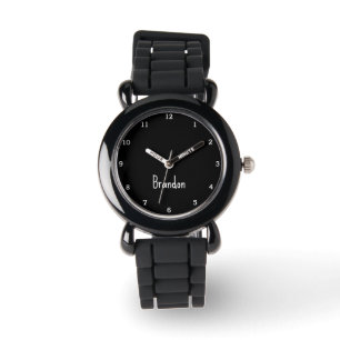 Reloj De Pulsera Niños Guay Modern Black Stylish Nombre Personaliza