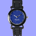 Reloj De Pulsera Niños Guay Modern Black Stylish Nombre Personaliza<br><div class="desc">Haga que cada momento sea especial con nuestros Personalizados Niños y Niños con el nombre de Watch! Este reloj personalizado es perfecto para niños de todas las edades, con su nombre impreso con audacia en la cara del reloj. Disponible en colores vibrantes y diseños divertidos, este reloj hace que el...</div>