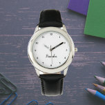 Reloj De Pulsera Niños Guay Modern Black Stylish Nombre Personaliza<br><div class="desc">Haga que cada momento sea especial con nuestros Personalizados Niños y Niños con el nombre de Watch! Este reloj personalizado es perfecto para niños de todas las edades, con su nombre impreso con audacia en la cara del reloj. Disponible en colores vibrantes y diseños divertidos, este reloj hace que el...</div>
