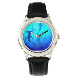 Reloj De Pulsera Niños Hammerhead Tiburones Natación Black Watch
