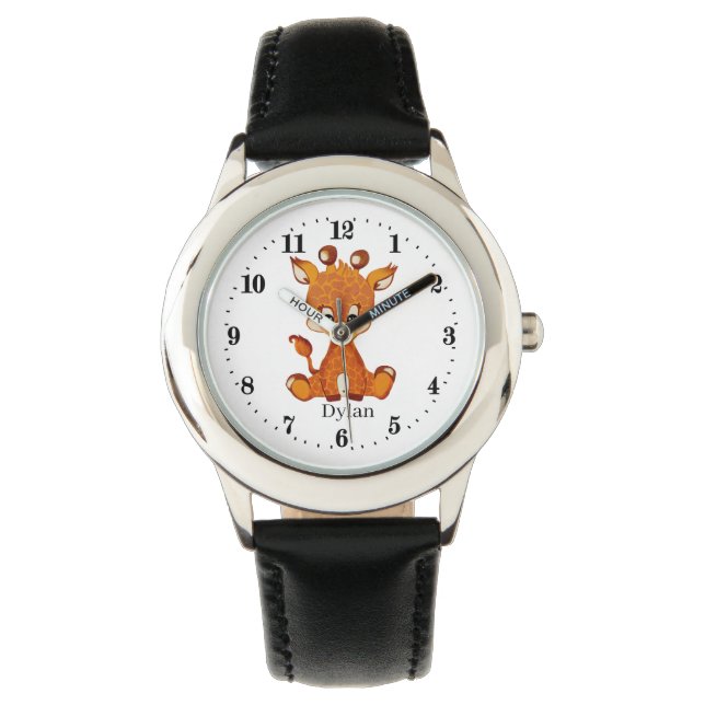 Reloj De Pulsera niños Jungle giraffe add name (Anverso)