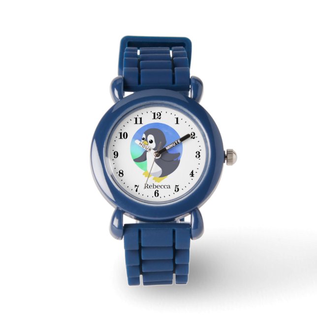Reloj De Pulsera niños lindos amantes del pingüino unisex añaden no (Anverso)