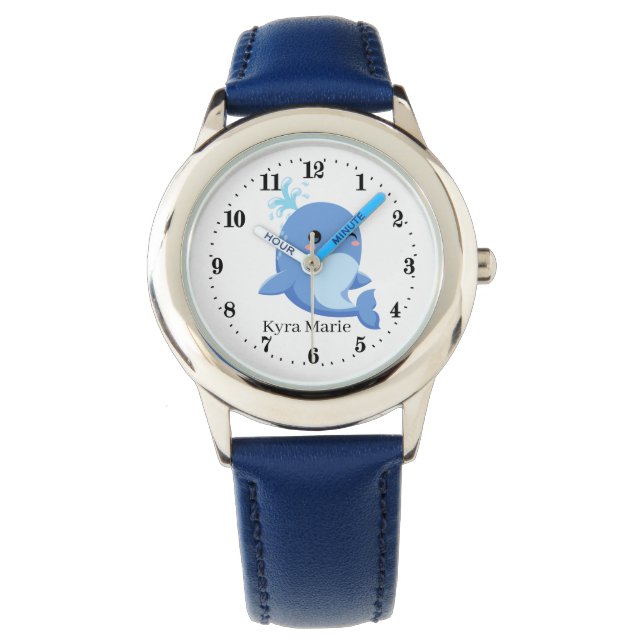 Reloj De Pulsera niños lindos unisex ballena agregar nombre Watch (Anverso)