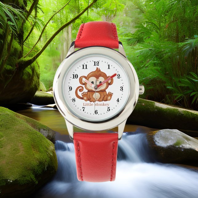 Reloj De Pulsera niños lindos unisex pequeño mono (Subido por el creador)
