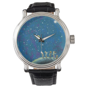 Reloj De Pulsera Niños Mirando El Cielo Nocturno