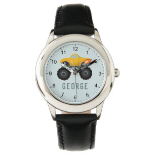 Reloj De Pulsera Niños Monstruos Azules Llamas Calientes Camiones N