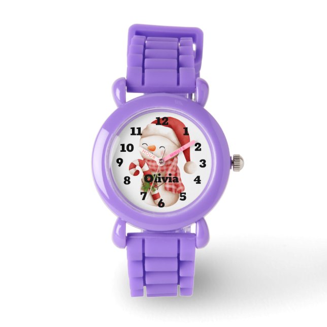 Reloj De Pulsera Niños Navidades Cute Snowman (Anverso)