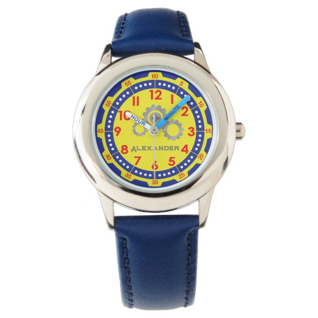 Reloj De Pulsera Niños niños Personalizados de artes amarillas mode (Anverso)