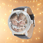 Reloj De Pulsera Niños niños personalizados nombres de fotos año<br><div class="desc">Agrega tu propia foto favorita de tu familia,  niños,  niños,  amigos o mascotas. Números negros con minutos. Personalice y agregue sus nombres y año,  letras negras. Perfecto para el día del padre,  el día de la madre o como regalo de cumpleaños o Navidades.</div>