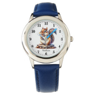Reloj De Pulsera Niños pequeños comunes unisex chipmunk agregar nom