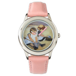 Reloj De Pulsera Niños pequeños jugando en la playa (Mary Cassatt)