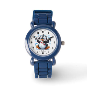 Reloj De Pulsera Niños pequeños pequeños unisex pingüino añadir nom