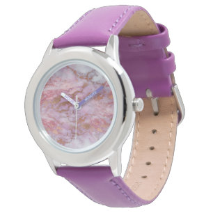 RELOJ DE PULSERA NIÑOS PERSONALIZADO PURPLE MÁRMOL INSPIRADO WATCH