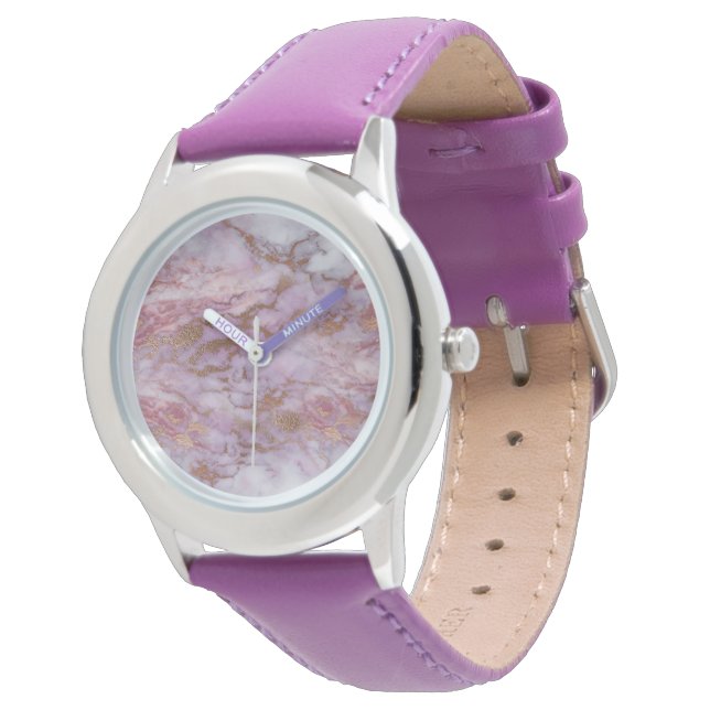 RELOJ DE PULSERA NIÑOS PERSONALIZADO PURPLE MÁRMOL INSPIRADO WATCH (Angular)