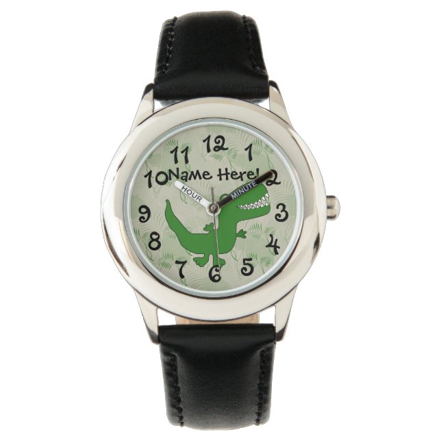 Reloj De Pulsera Niños Personalizados de dinosaurios T-Rex Tyrannos (Anverso)